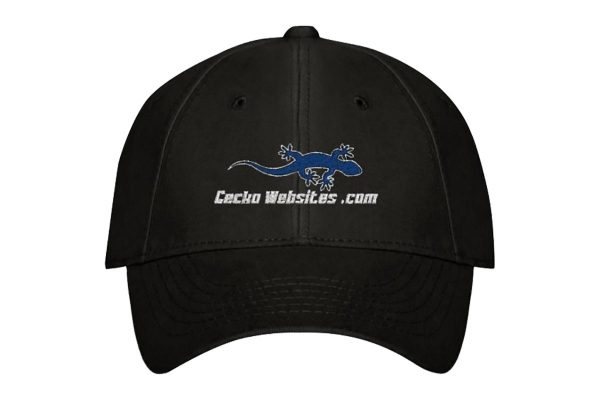 Gecko Websites Baseball Cap - Black, Front