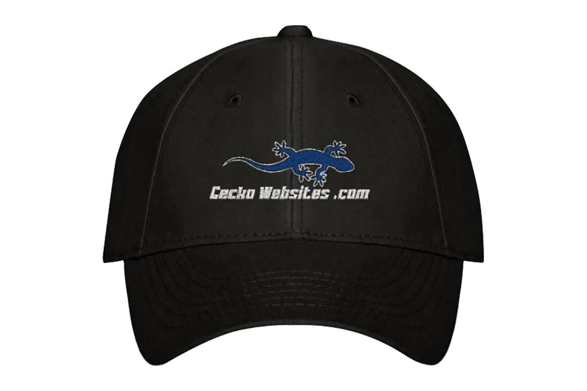 Gecko Websites Baseball Cap - Black, Front